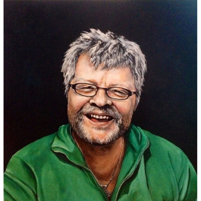 Portræt af Kim Lunau 60 x 60 Akryl på lærred