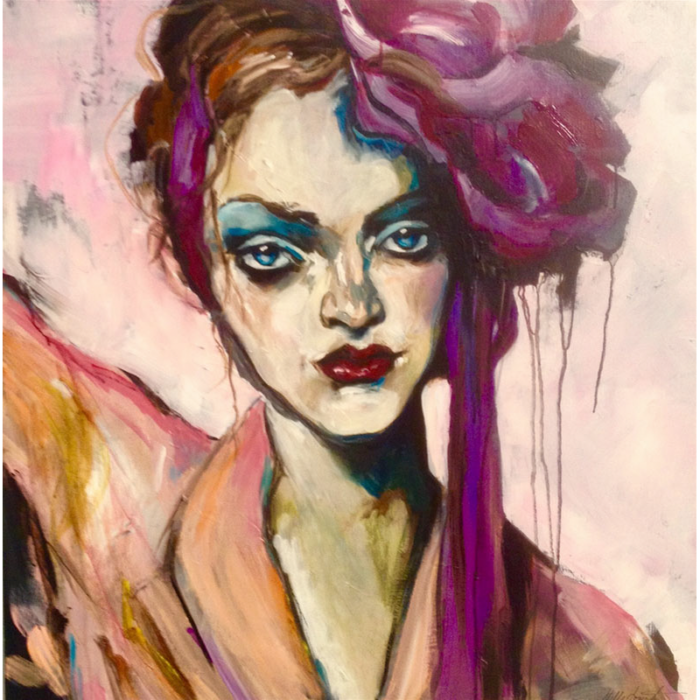 "Femme fatale" Akryl på lærred 80 x 80